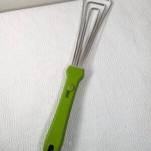 Kuhn Rikon Easy-Lock Tongs Whisk Spatula Switzerland Stainless Steel metal green